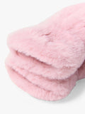 Lindex kids faux fur mittens dusty pink, UK version