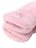 Lindex kids faux fur mittens dusty pink, UK version