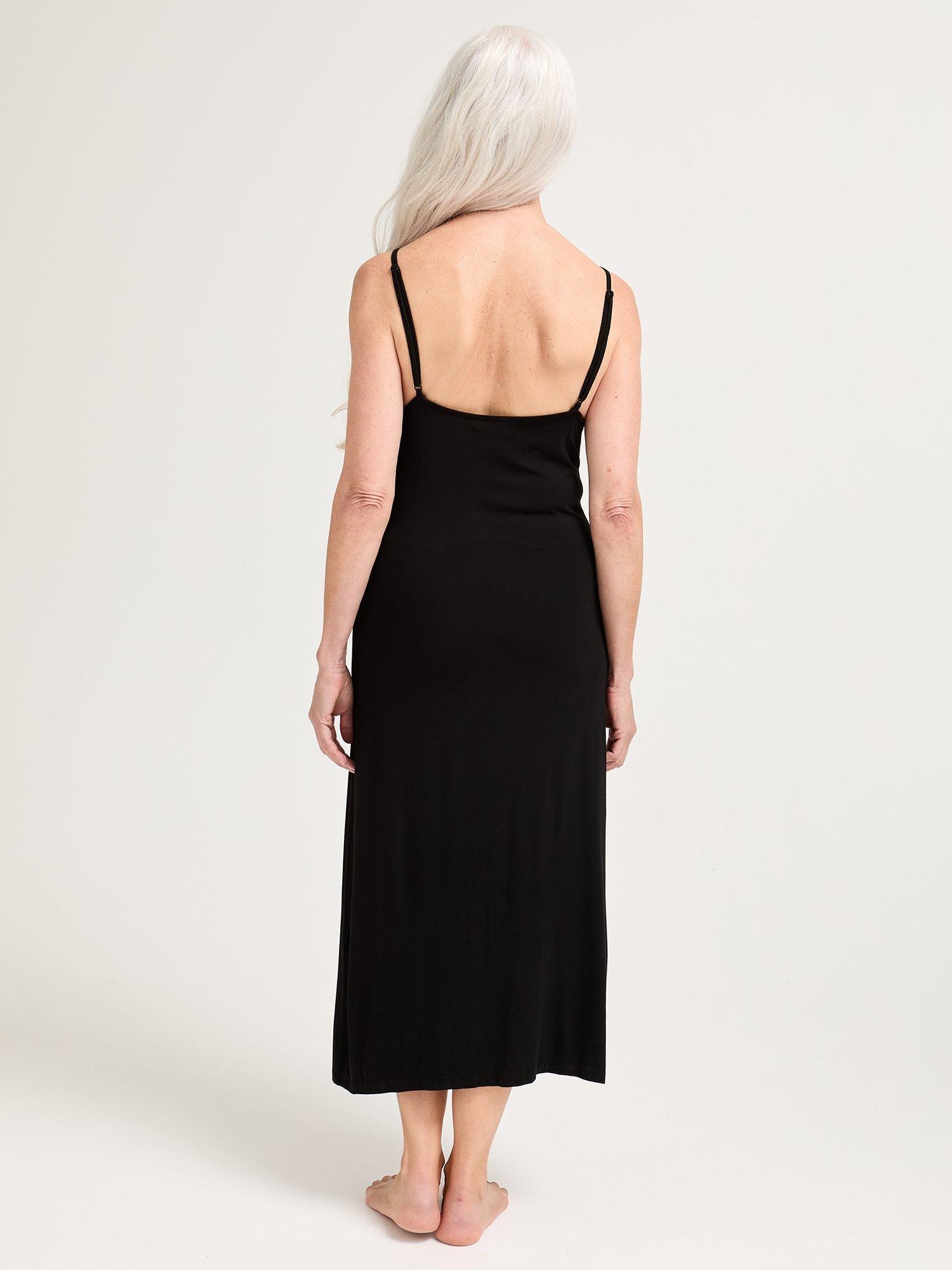 Pretty You London Bamboo Frill Chemise in black, imported from the UK