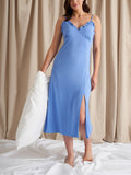 Pretty You London Bamboo Chemise Cornflower Blue, imported from the UK