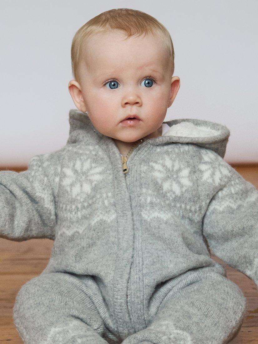 The Little Tailor baby pramsuit grey (British brand)
