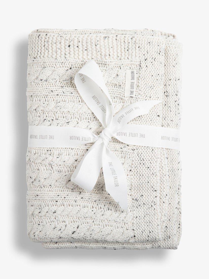 The Little Tailor baby cable knit blanket 100% cotton, imported from the UK