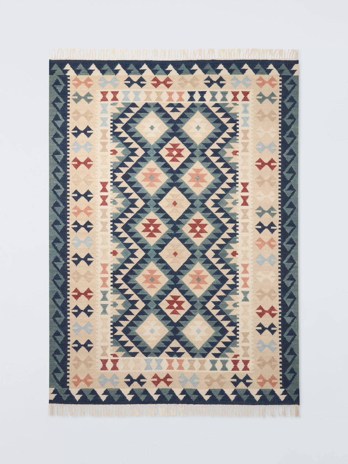 John Lewis Anika Kelim Hand Woven Wool Rich Rug, Multi, L150 x W90cm