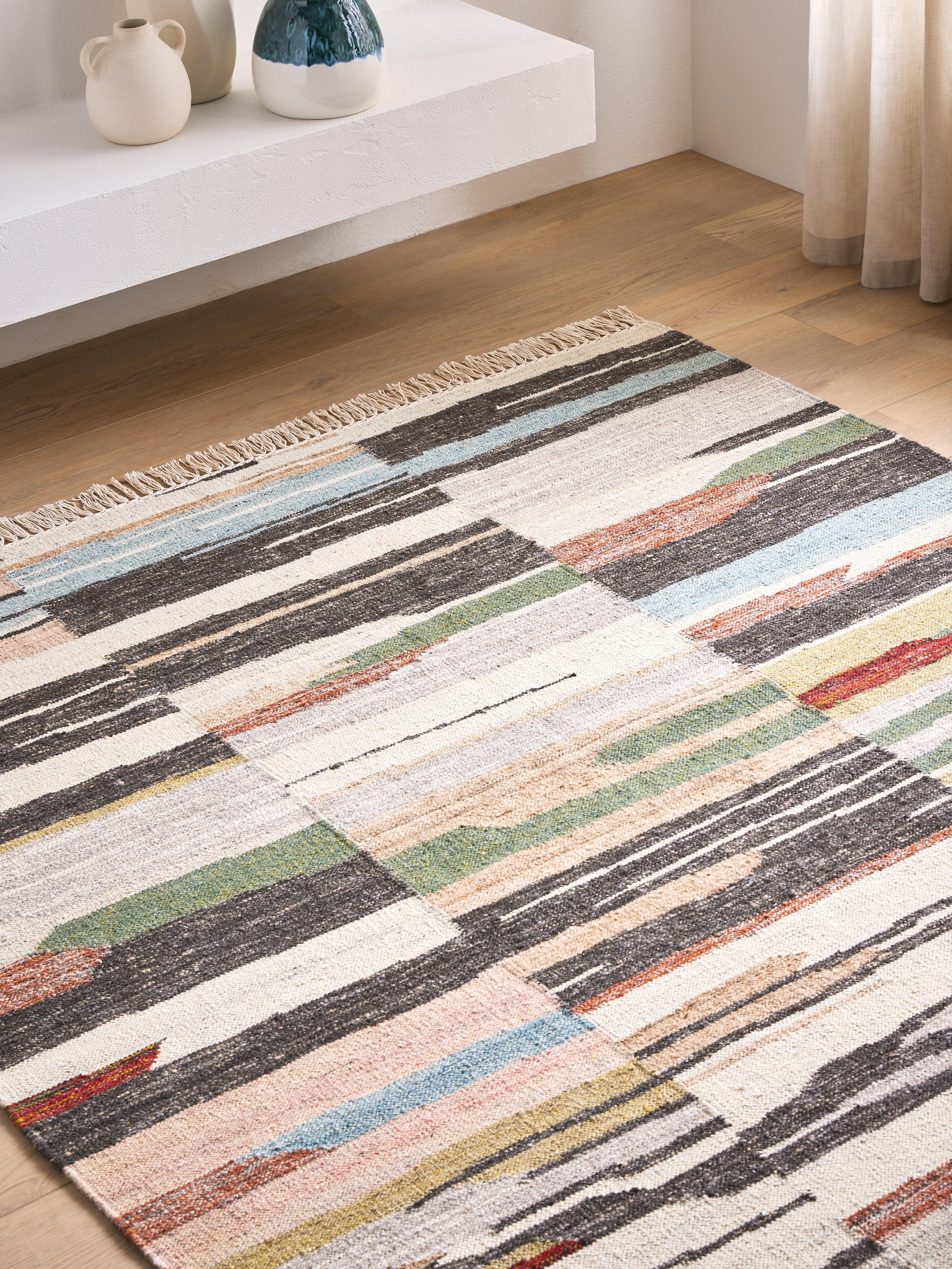 John Lewis abstract stripe flatweave rug 180x120cm (British brand)
