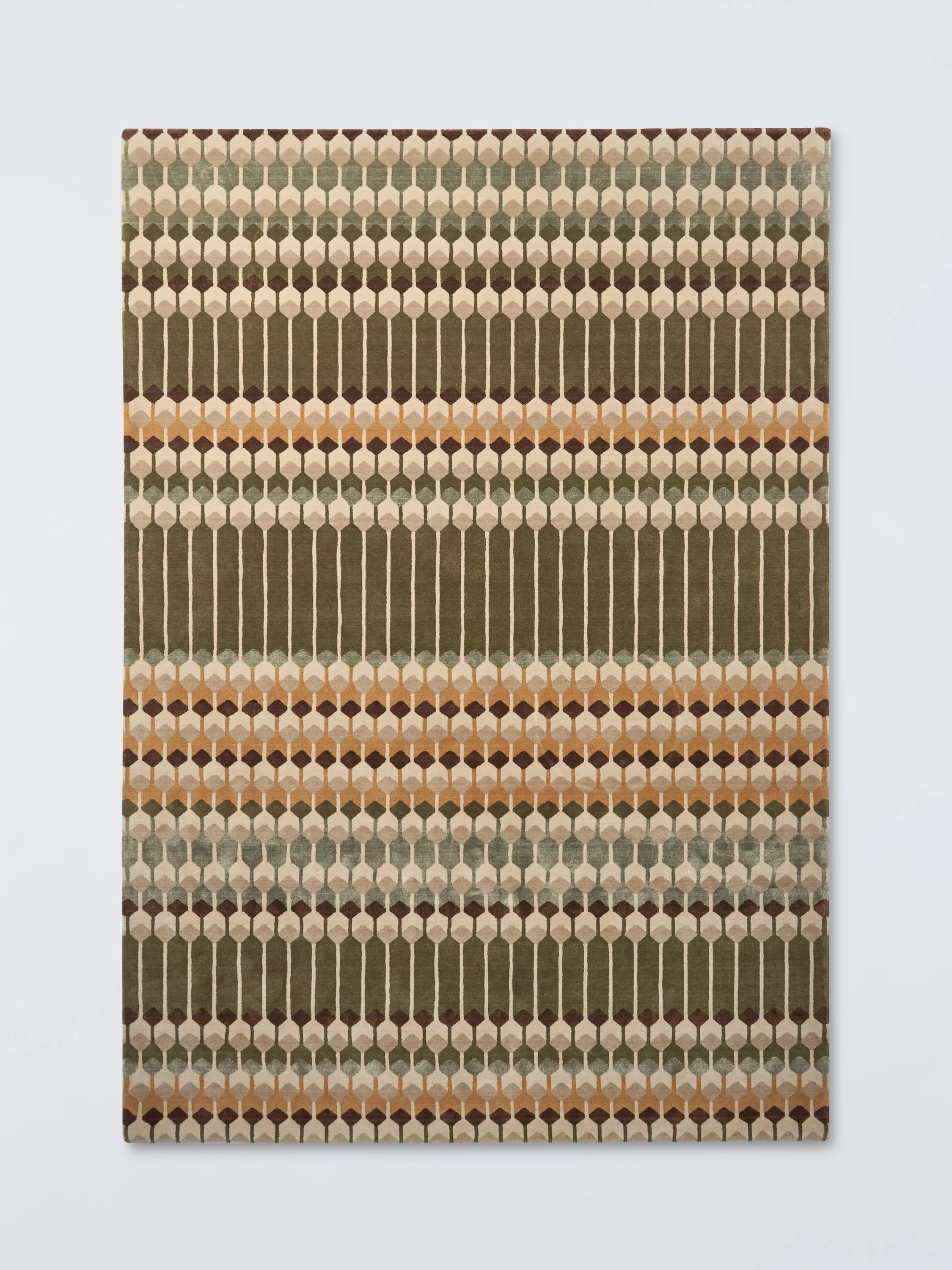 John Lewis Hive rug geometric stripe wool viscose - British product