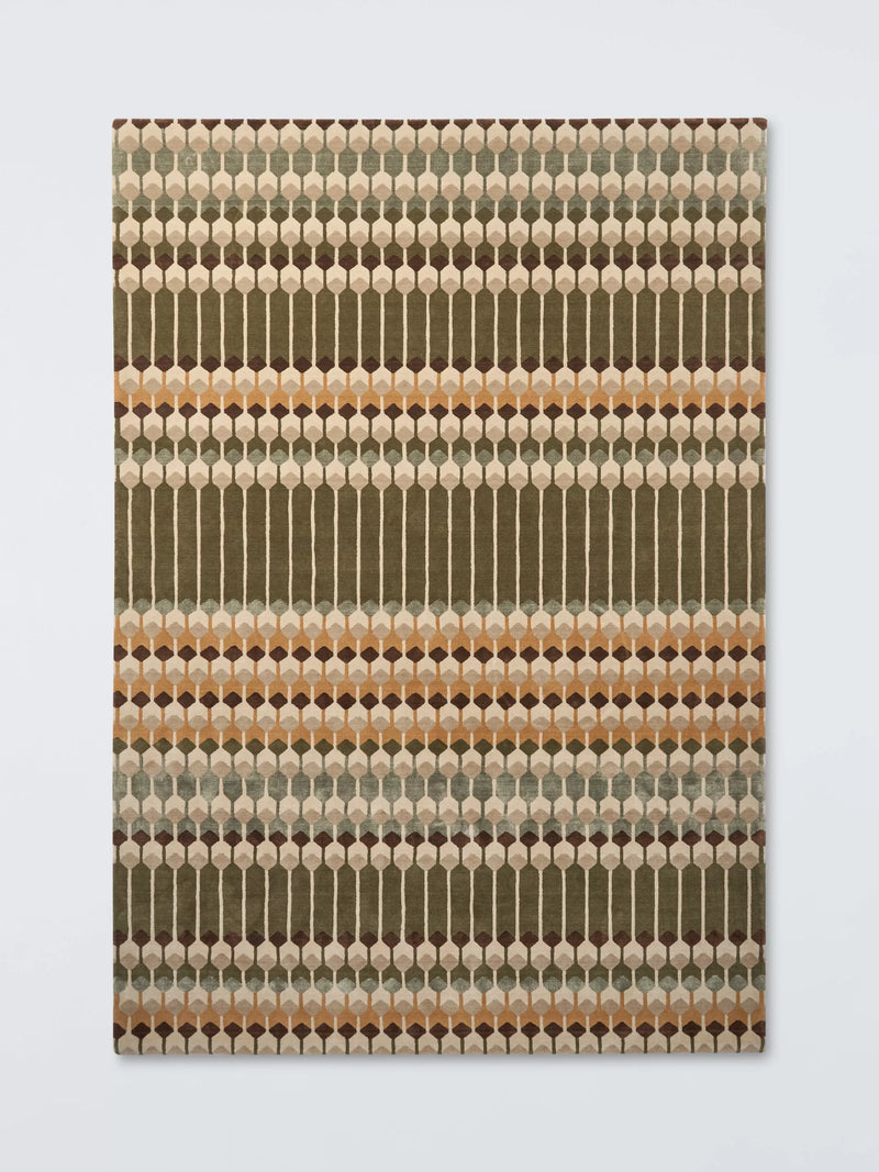 John Lewis Hive rug geometric stripe wool viscose - British product