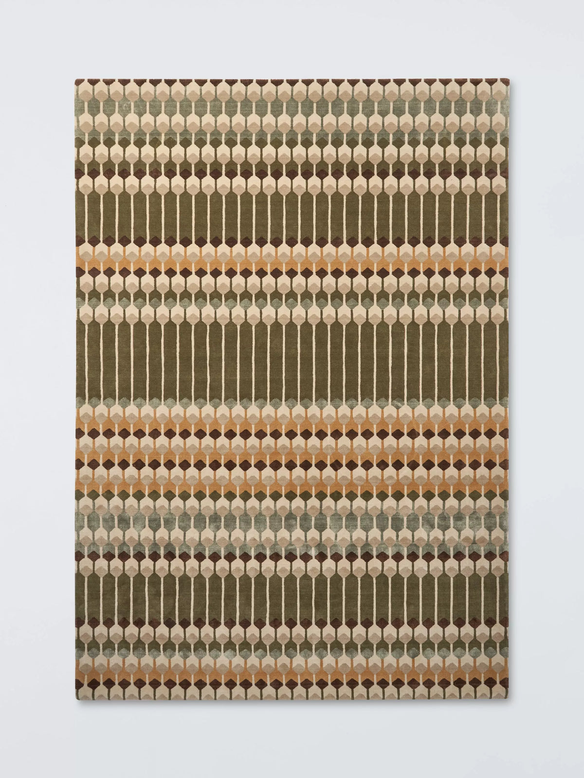 John Lewis Hive rug geometric stripe wool viscose - British product