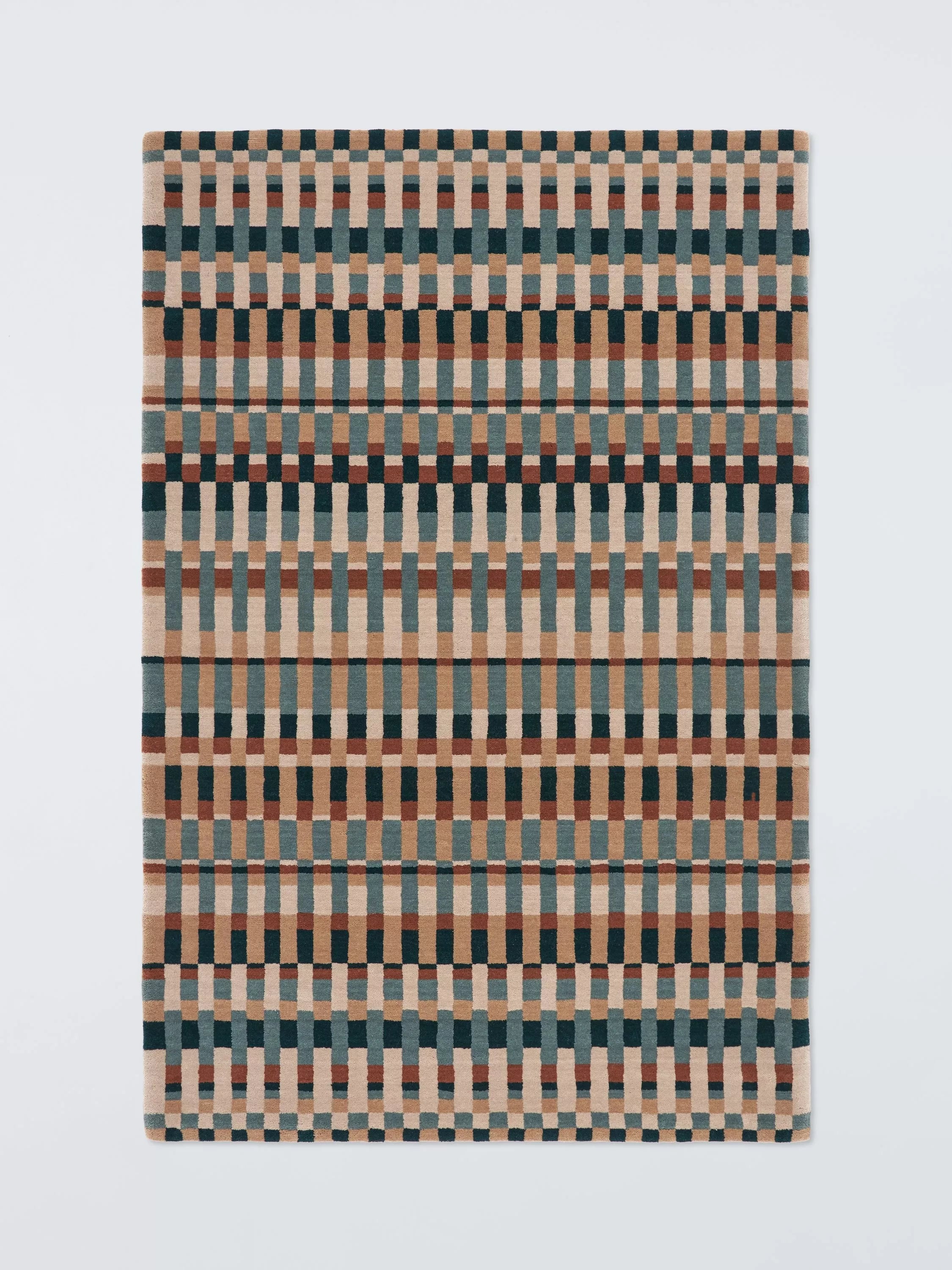 John Lewis Parallel Karomuster Teppich aus reiner Wolle 180x120cm (Britische Marke)
