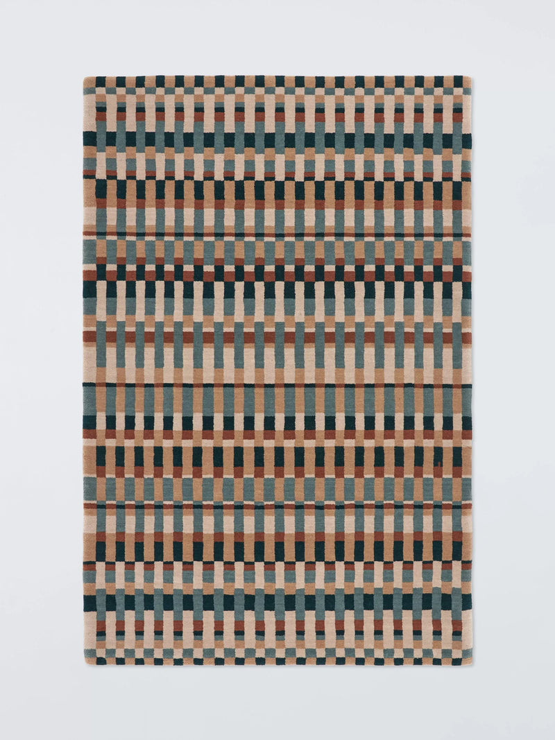 John Lewis Parallel Karomuster Teppich aus reiner Wolle 180x120cm (Britische Marke)