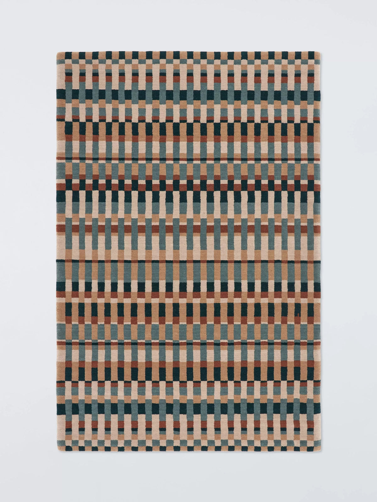 John Lewis Parallel Karomuster Teppich aus reiner Wolle 180x120cm (Britische Marke)
