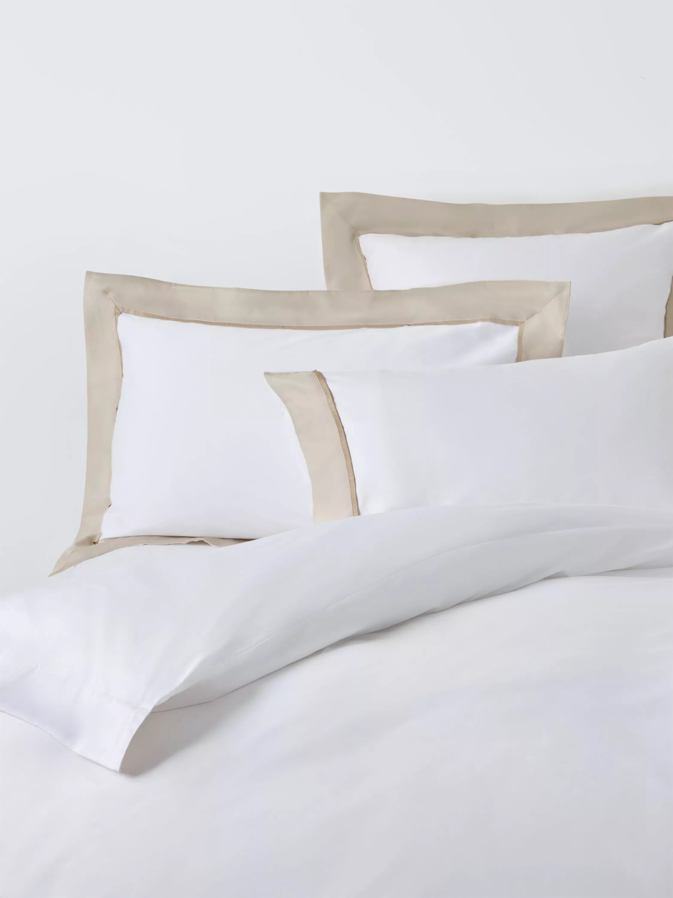 John Lewis Padova Egyptian Cotton Sateen, Standard Pillowcase, 400 Thread Count, Champagne