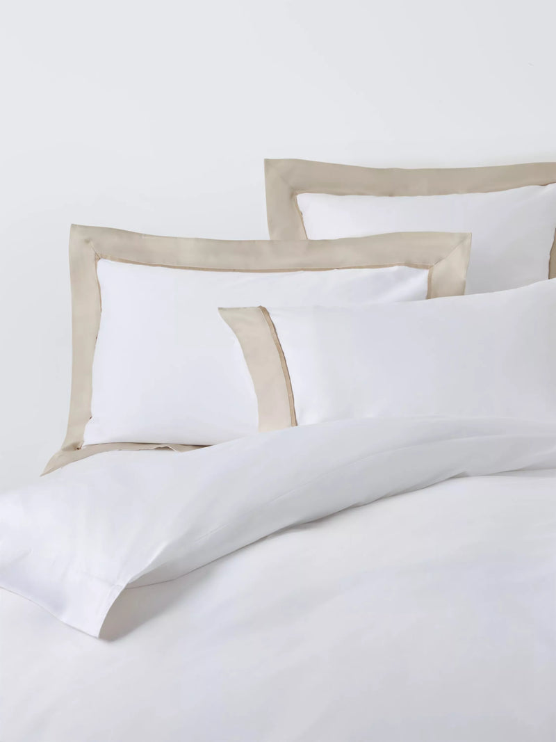 John Lewis Padova Egyptian Cotton Sateen, Standard Pillowcase, 400 Thread Count, Champagne