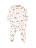 Frugi Baby Kimono Zip Organic Cotton Sleepsuit, Tapir Time