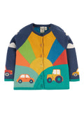 Frugi Kids' Reva Organic Cotton  Applique Cardigan, Multi