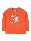 Frugi Kids' Owen Organic Cotton Lemur Top, Bonfire