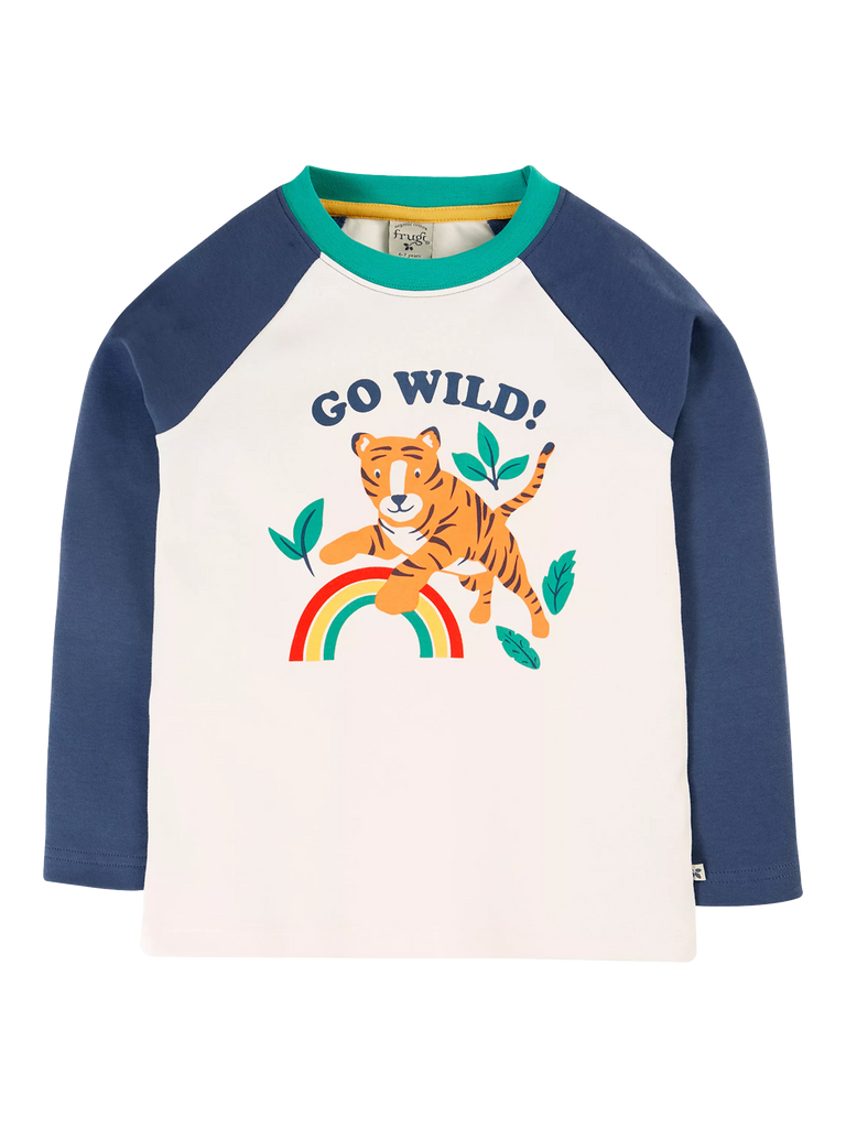 Frugi Kids' Tamar Organic Cotton Raglan Top, Multi