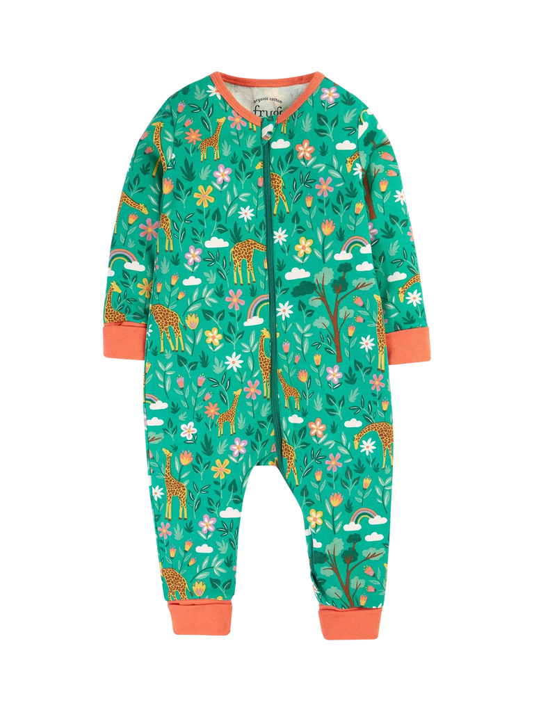 Frugi Baby Zelah Zip Organic Cotton Sleepsuit, Multi