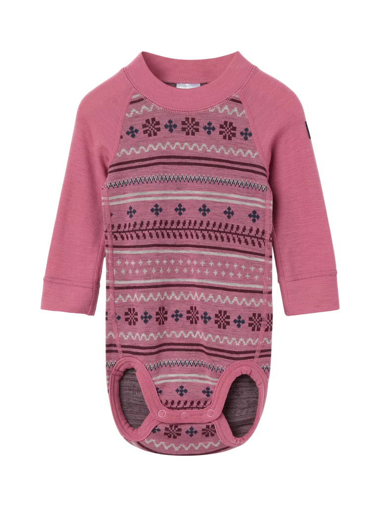 Polarn O. Pyret Baby Merino Wool Fair Isle Long Sleeve Body Suit