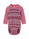 Polarn O. Pyret Baby Merino Wool Fair Isle Long Sleeve Body Suit