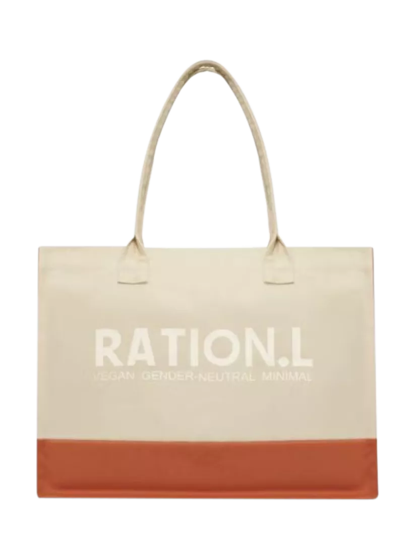RATION.L organic cotton canvas tote bag natural 35x43x17cm, UK version