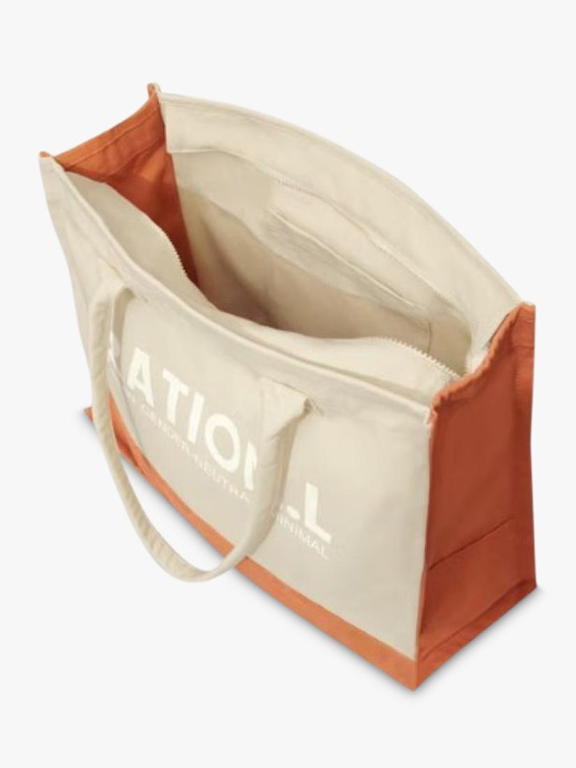 RATION.L organic cotton canvas tote bag natural 35x43x17cm, UK version