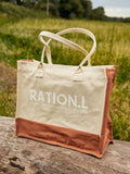 RATION.L organic cotton canvas tote bag natural 35x43x17cm, UK version