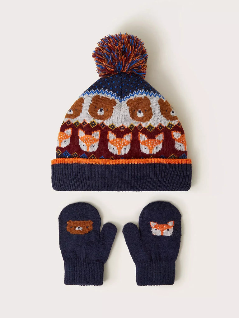 Monsoon Kids' Nature Knit Hat & Mittens Set