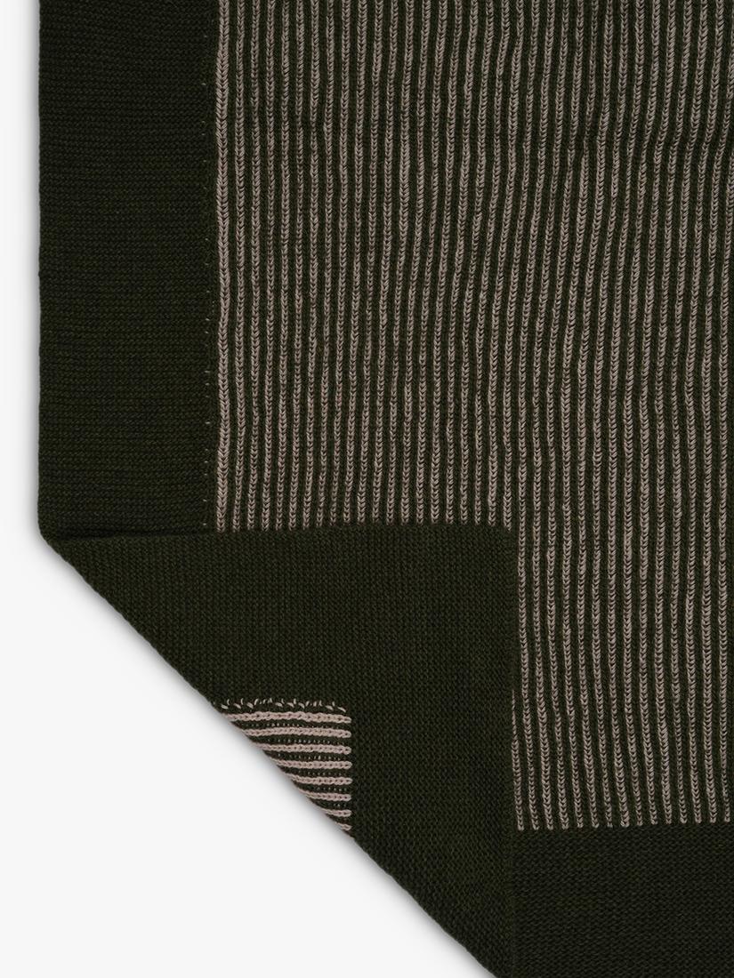 Striped wool blend knitted throw Piglet in Bed (British brand)