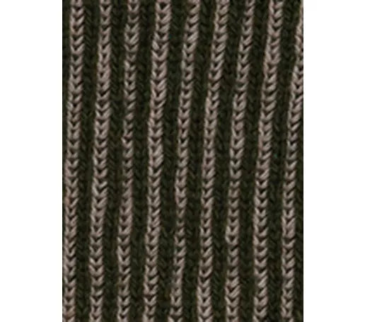 Piglet in Bed Striped Wool Blend Knit Throw - Cedar Green