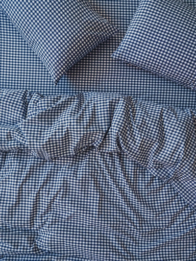 John Lewis Piglet in Bed Washed Cotton Percale Gingham Double Bedding Set- Buy online at McGrocer
