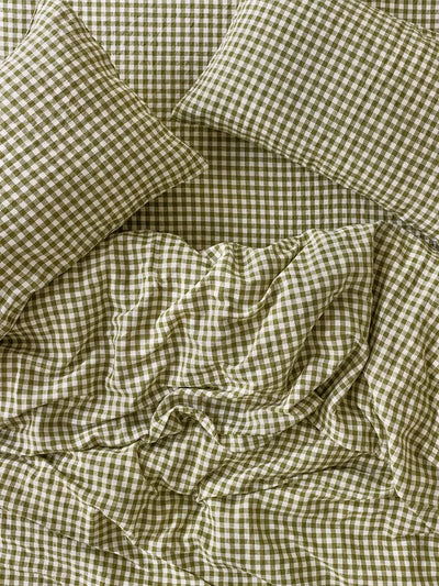 John Lewis Piglet in Bed Gingham Linen Blend Duvet Cover- Buy online at McGrocer