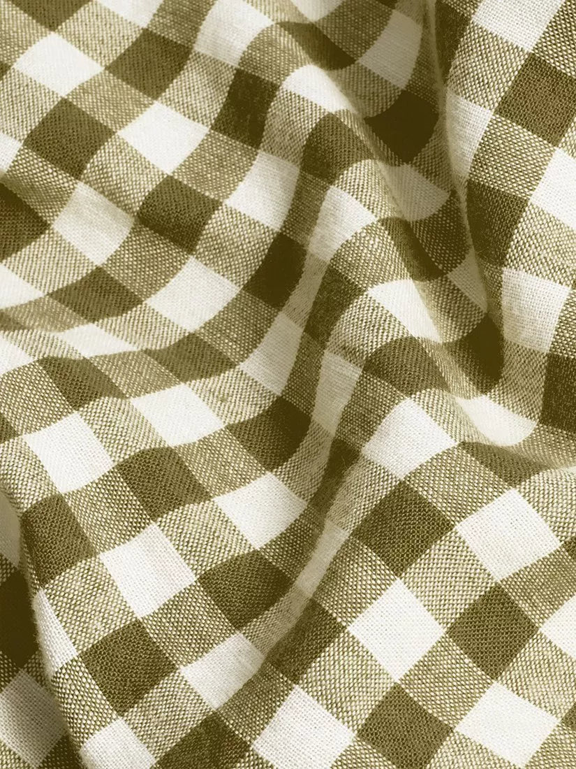 Piglet in Bed Gingham Linen Blend duvet cover, imported from the UK