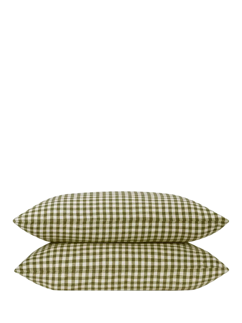 Piglet in Bed Gingham Linen Blend duvet cover, imported from the UK