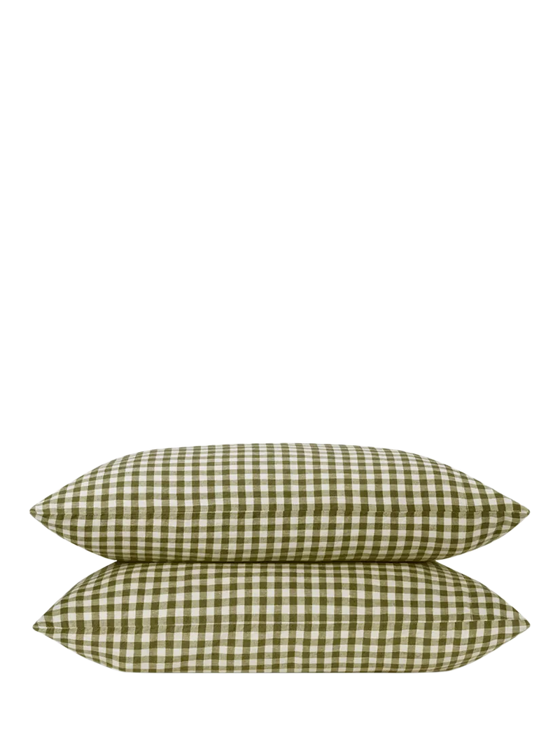 Piglet in Bed Gingham Linen Blend duvet cover, imported from the UK