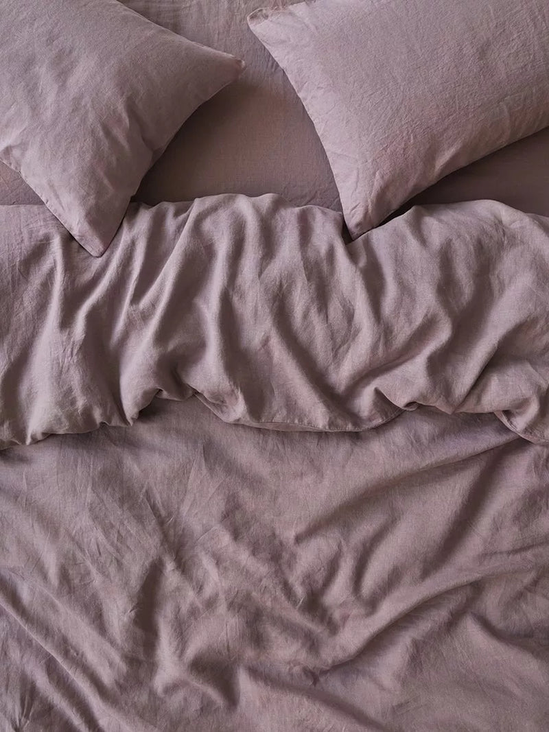 Piglet in Bed Leinenmischungsbettwäsche, Standard-Kissenbezug-Paar