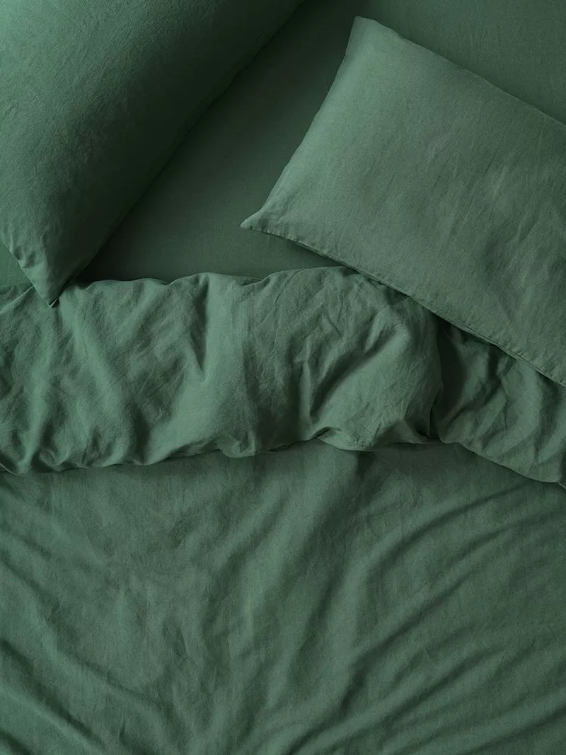 Piglet in Bed Leinenmischungsbettwäsche, Standard-Kissenbezug-Paar