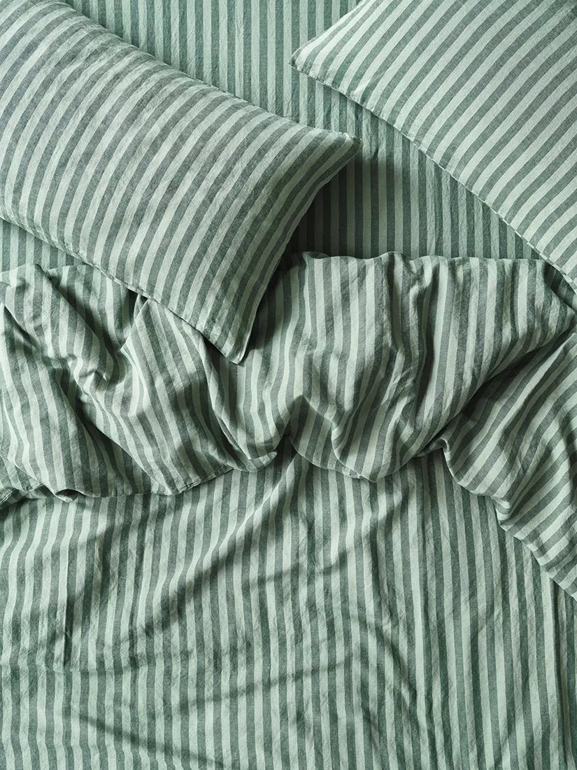 Piglet in Bed Pembroke Stripe Bettwäsche aus Leinenmischung, Doppelbett