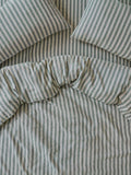 Piglet in Bed Streifen Bettwäsche aus Leinenmischung, Doppelbett – britisches Produkt