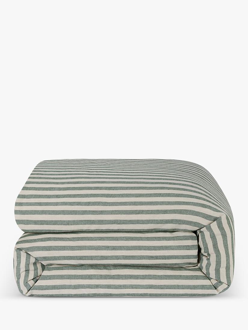 Piglet in Bed Streifen Bettwäsche aus Leinenmischung, Doppelbett – britisches Produkt
