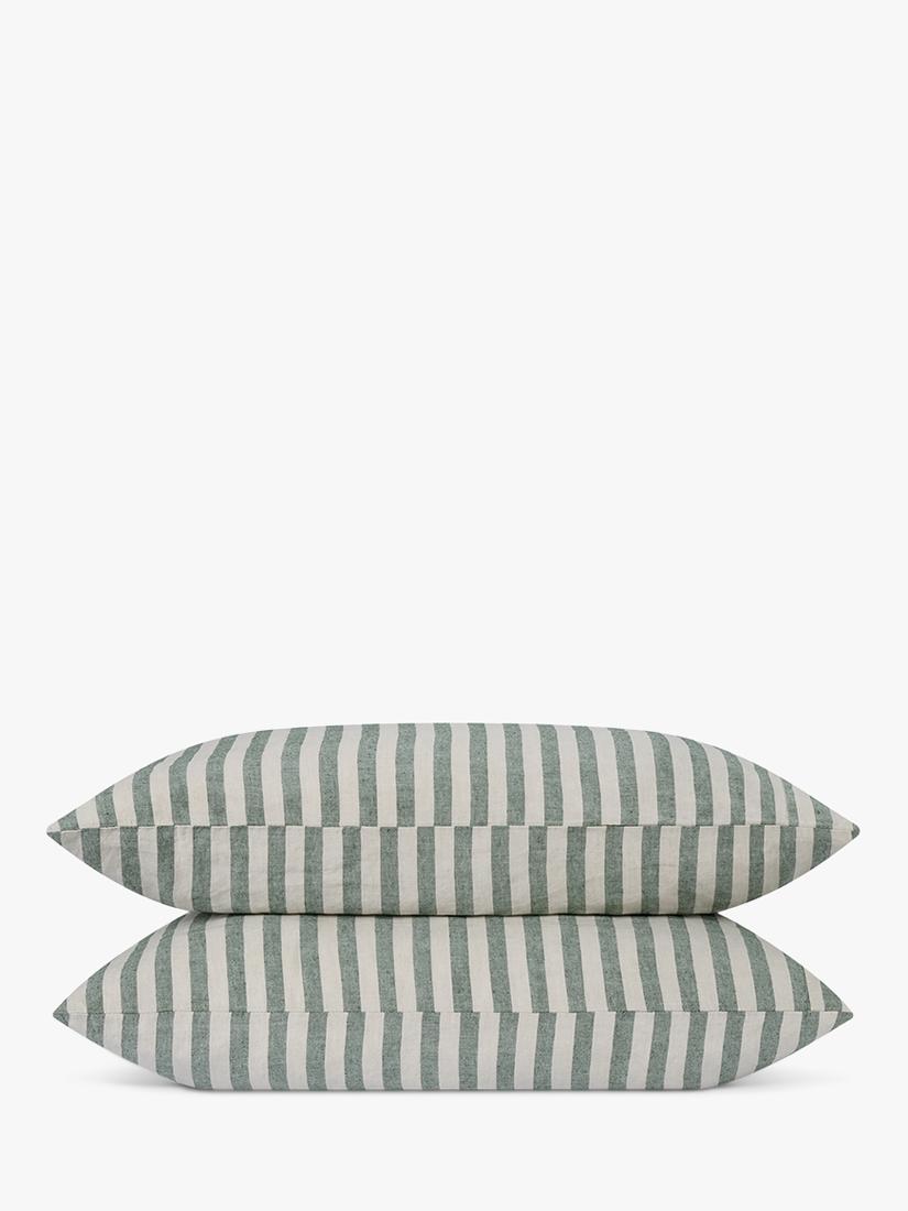 Piglet in Bed Streifen Bettwäsche aus Leinenmischung, Doppelbett – britisches Produkt