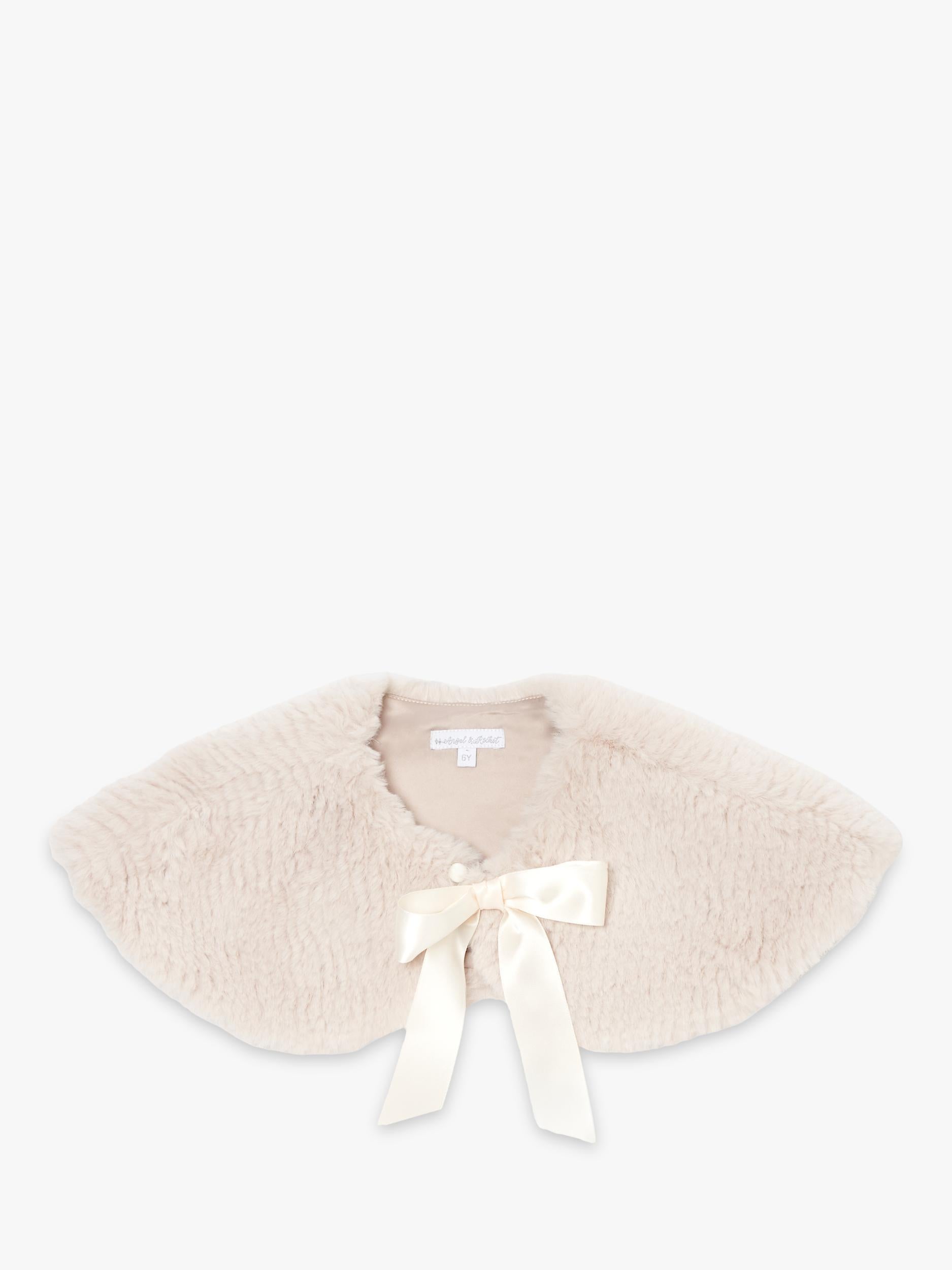 Angel & Rocket taupe kids' fur collar - British product