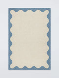 John Lewis Pure Wool Scallop Rug, Lake Blue, L150 x W90cm