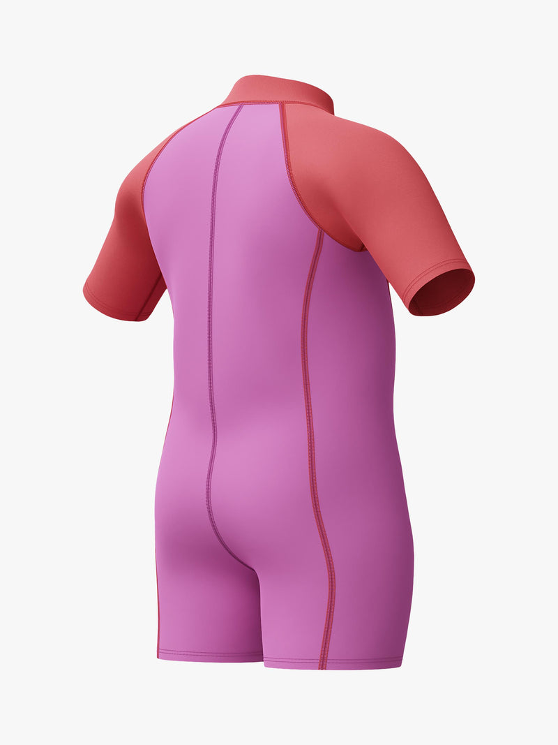Speedo kids neoprene shortie wetsuit neon violet coral, imported from the UK