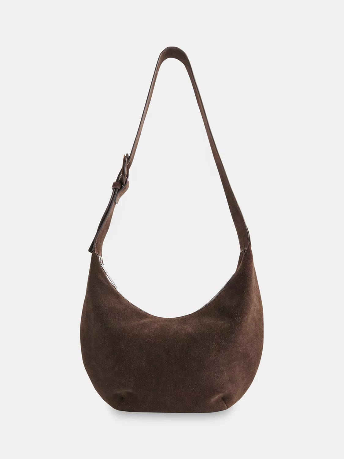 Whistles Sia curved crossbody suede bag chocolate - British product