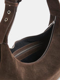 Whistles Sia curved crossbody suede bag chocolate - British product