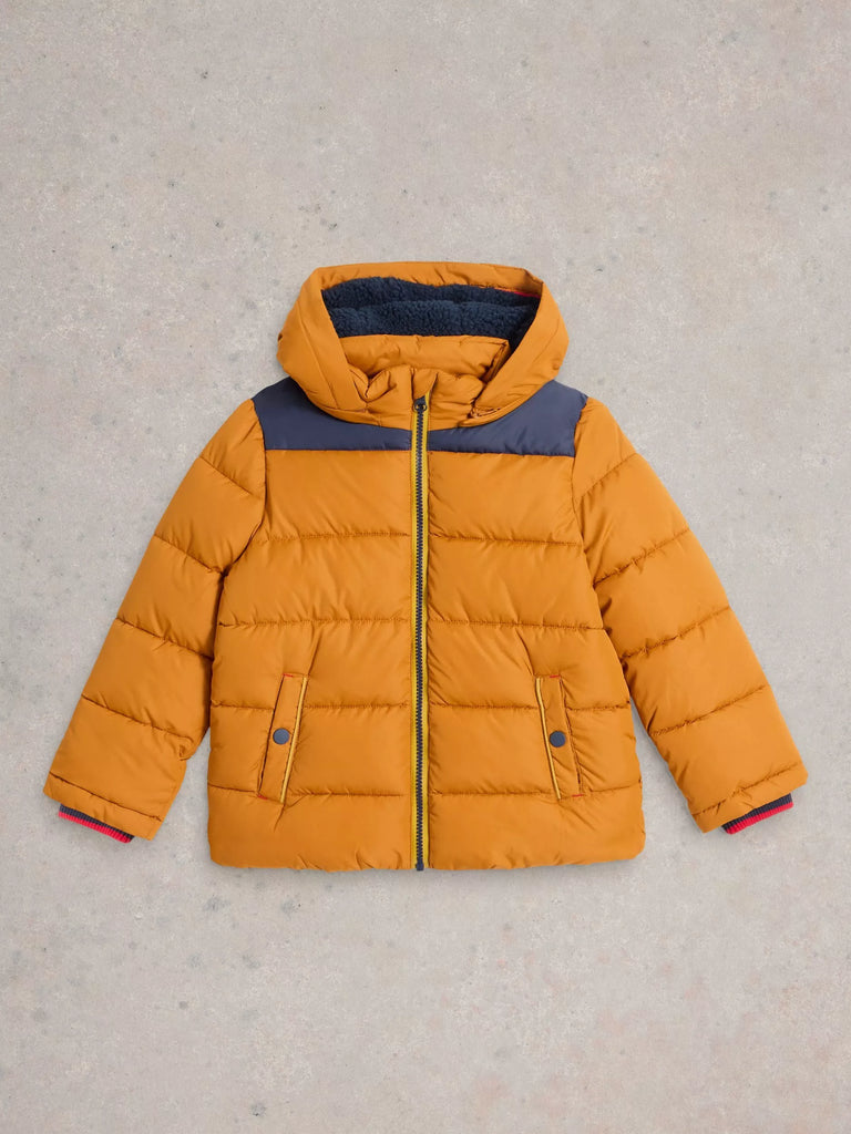 White Stuff Kids' Short Puffer Coat, Yellow