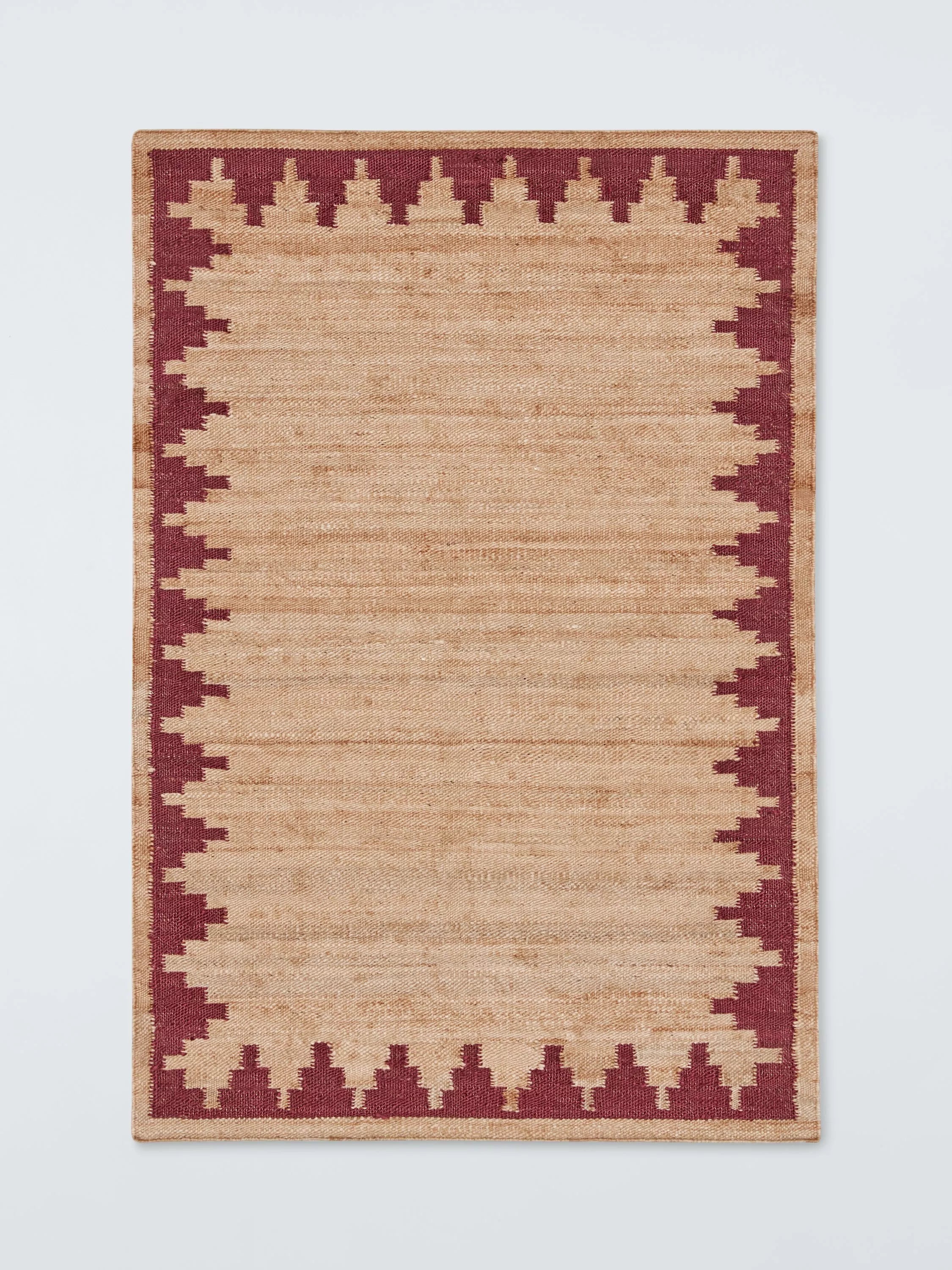 John Lewis stepped chevron hand woven jute rug 120x180cm, imported from the UK