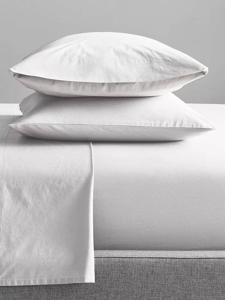 west elm Organic Cotton Fitted Sheet, White