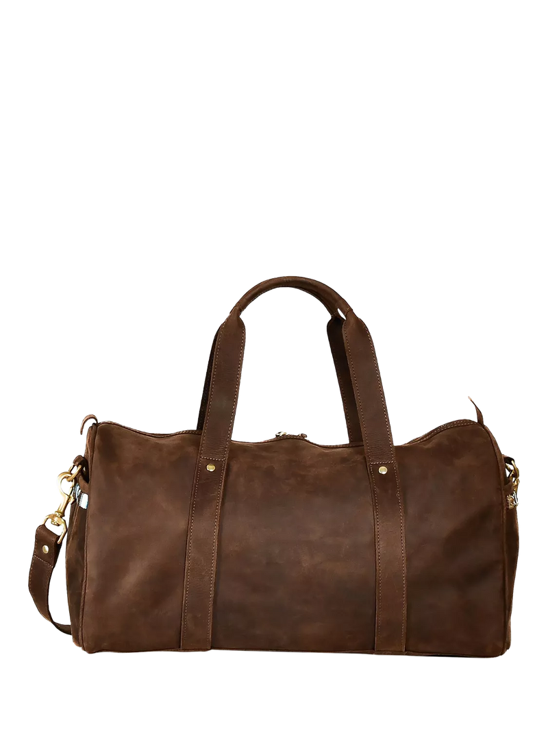KOY leather duffle bag mocha, imported from the UK