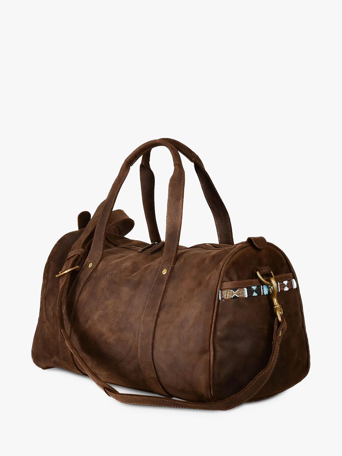 KOY leather duffle bag mocha, imported from the UK